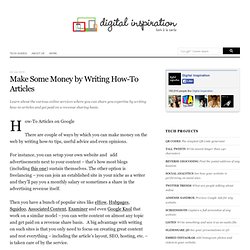 Make Money by Writing How-To Articles on the Web