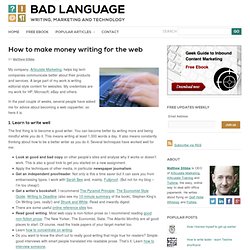 How to make money writing for the web