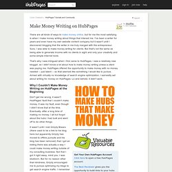 Make Money Writing on HubPages