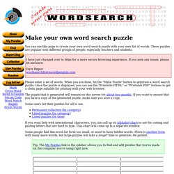 Make your own word search puzzle
