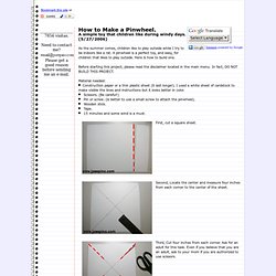 How to Make a Pinwheel.