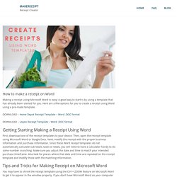 How to make a receipt on Word – MakeReceipt