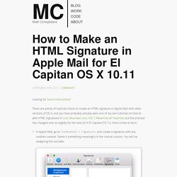 How to Make an HTML Signature in Apple Mail for El Capitan OS X 10.11