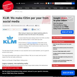 KLM: We make €25m per year from social media