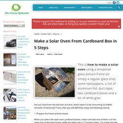 Make a Solar Oven From Cardboard Box in 5 Steps
