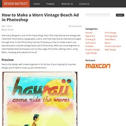 How to Make a Worn Vintage Beach Ad in Photoshop - Aurora