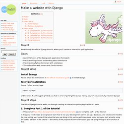 Make a website with Django - OpenHatch wiki