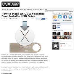 How to Make an OS X Yosemite Boot Installer USB Drive