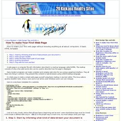 How To make Your First Web Page