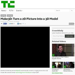 Make3D: Turn a 2D Picture Into a 3D Model