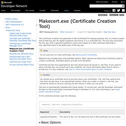 Makecert.exe (Certificate Creation Tool)