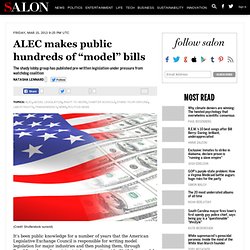 ALEC makes public hundreds of “model” bills