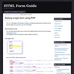 Making a login form using PHP