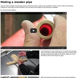 Making a wooden pipe