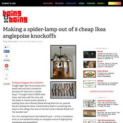 Making a spider-lamp out of 8 cheap Ikea anglepoise knockoffs