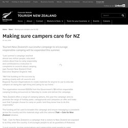 Making sure campers care for NZ - Tourism New Zealand