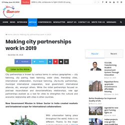 Making city partnerships work in 2019