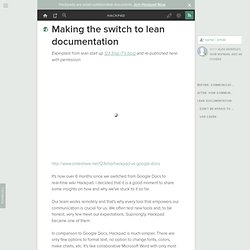 Making the switch to lean documentation