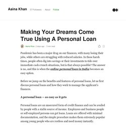 Making Your Dreams Come True Using A Personal Loan