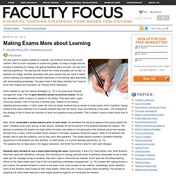 Making Exams More about Learning