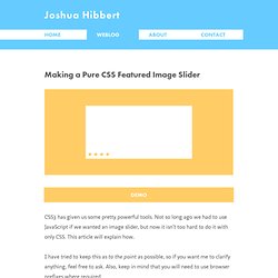 Making a Pure CSS Featured Image Slider