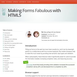 Making Forms Fabulous with HTML5