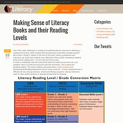 Making Sense of Literacy Books and their Reading Levels