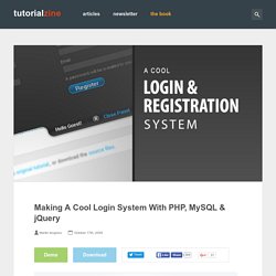 Making A Cool Login System With PHP, MySQL & jQuery