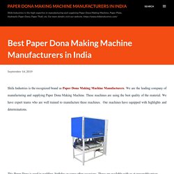 Best Paper Dona Making Machine Manufacturers in India