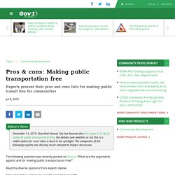 Pros & cons: Making public transportation free