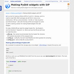 Making PyQt4 widgets with SIP