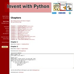 Making Games with Python & Pygame - Chapters