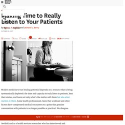 Making Time to Really Listen to Your Patients