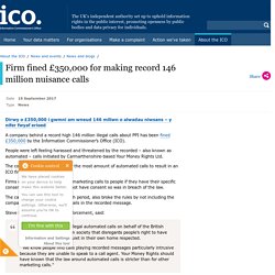 Firm fined £350,000 for making record 146 million nuisance calls