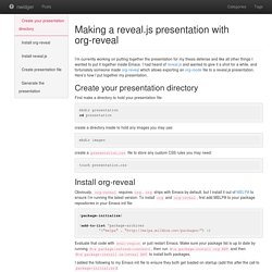 Making a reveal.js presentation with org-reveal