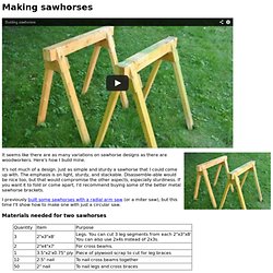 Making sawhorses
