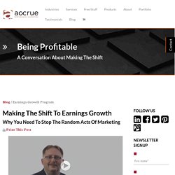 Making The Shift To Earnings Growth