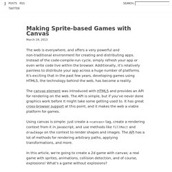 Making Sprite-based Games with Canvas