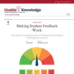 Making Student Feedback Work