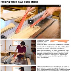 Making table saw push sticks