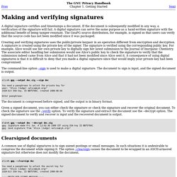 Making and verifying signatures