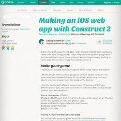 Making an iOS web app with Construct 2