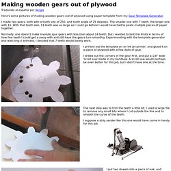Making wooden gears out of plywood