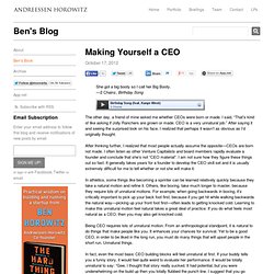 Making Yourself a CEO