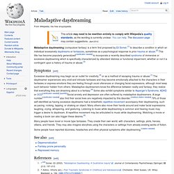 Maladaptive Daydreaming