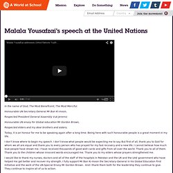 Malala Yousafzai’s speech at the United Nations