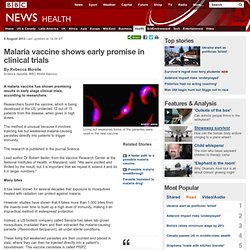 Malaria vaccine shows early promise in clinical trials