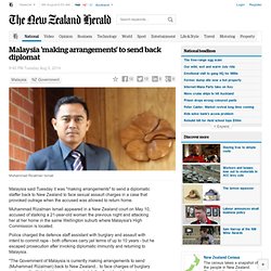 Malaysia 'making arrangements' to send back diplomat