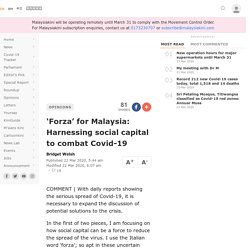 ‘Forza’ for Malaysia: Harnessing social capital to combat Covid-19