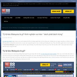 Tỷ lệ kèo Malaysia là gì? Kinh nghiệm soi kèo “ bách phát bách trúng”